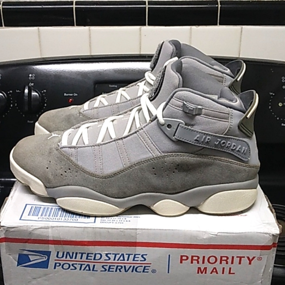 Air Jordan 6 rings (cool grey-suede) size 9.5 M/11 W (2017 release)